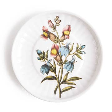 Small white floral melamine plates